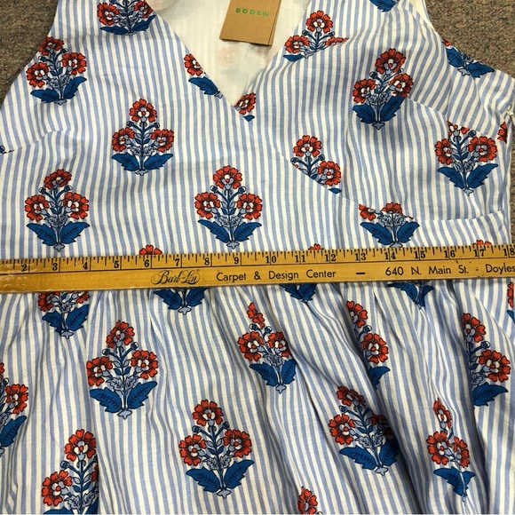 Boden Blue Wrap Tie Front 100% Linen Sundress - Picture 9 of 9